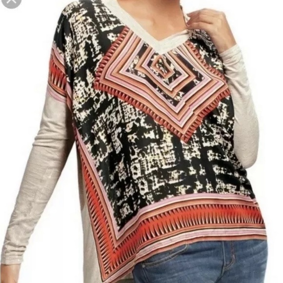 CAbi Aztec Silk Scarf‎ Blouse Style 768 size Small - Picture 1 of 8